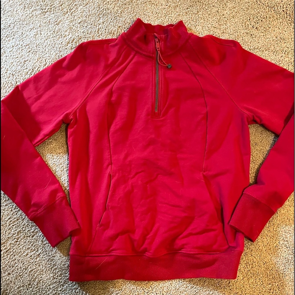 Lululemon Scuba half zipped red size 10 medium